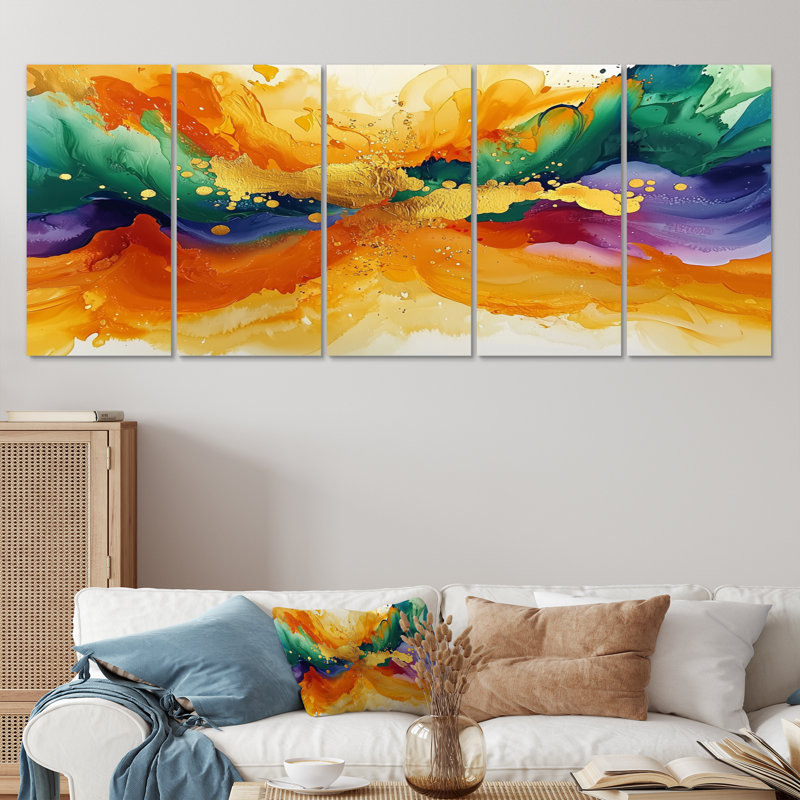 Nyleigh - reproduction d'art abstraite, art mural moderne sur toile, H 28 po x l 60 po, 5