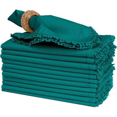 Serviettes en dentelle de coton Funfare, ensemble de 12, 18 x 18 pouces