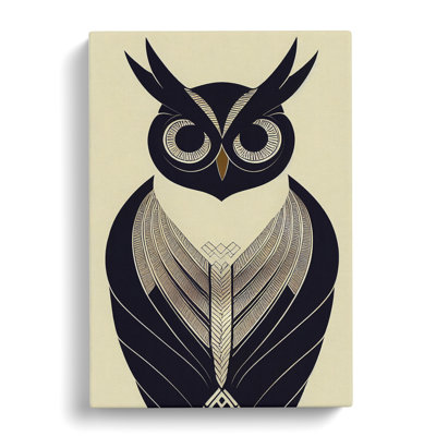 Antique Owl Art No.5 - Wrapped Canvas Print