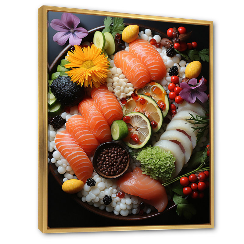 Aliments et boissons, reproduction d'art sur toile, Cadre flottant doré, H 20 po x l 12 po x P 1 po