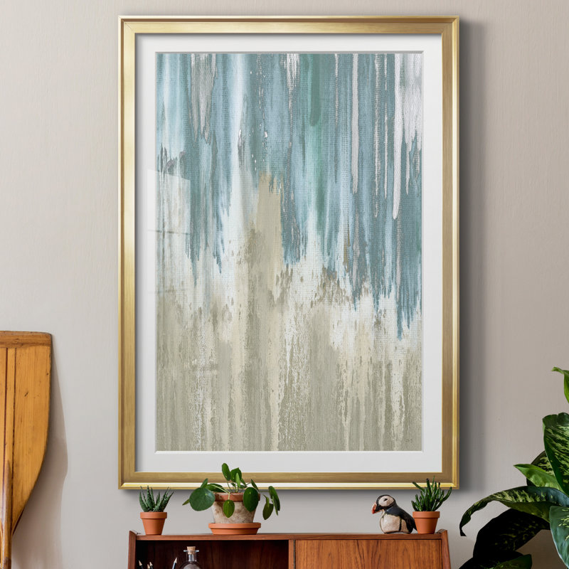 Like A Waterfall I by Susan Jill - Single Picture Frame Print, Gold Frame, 24" H x 18" W x 1.5" D