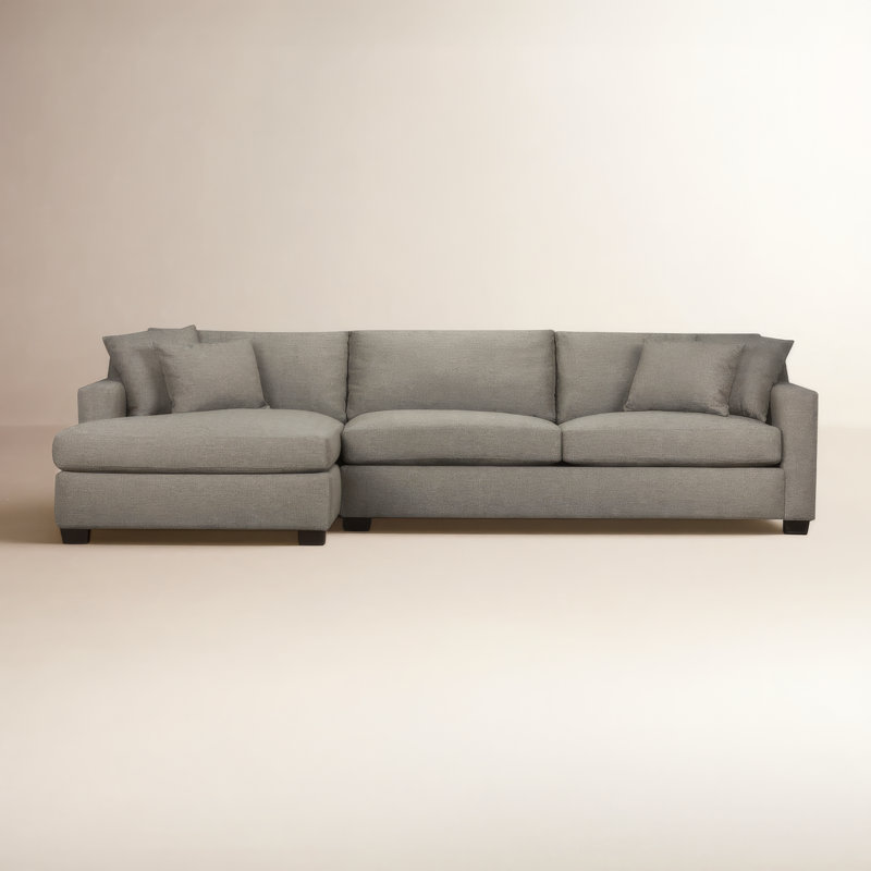 Rhodes 2 - Piece Upholstered Sectional, Left Hand Facing, Bayou Light Gray Canvas