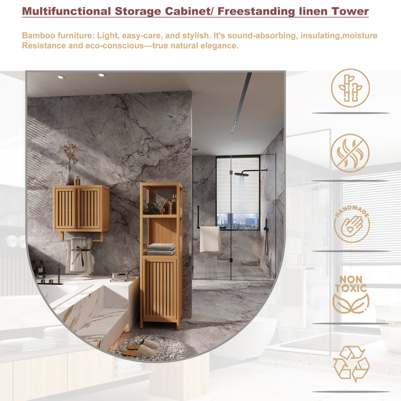 Analie Bamboo Bathroom Cabinet