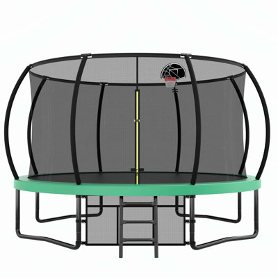 Outdoor Recreational Trampoline with Advanced Safety Features and User-Friendly Design