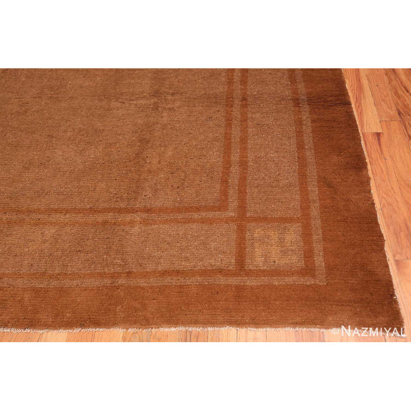 Magnifique tapis mongol antique de taille carrée Earthtone