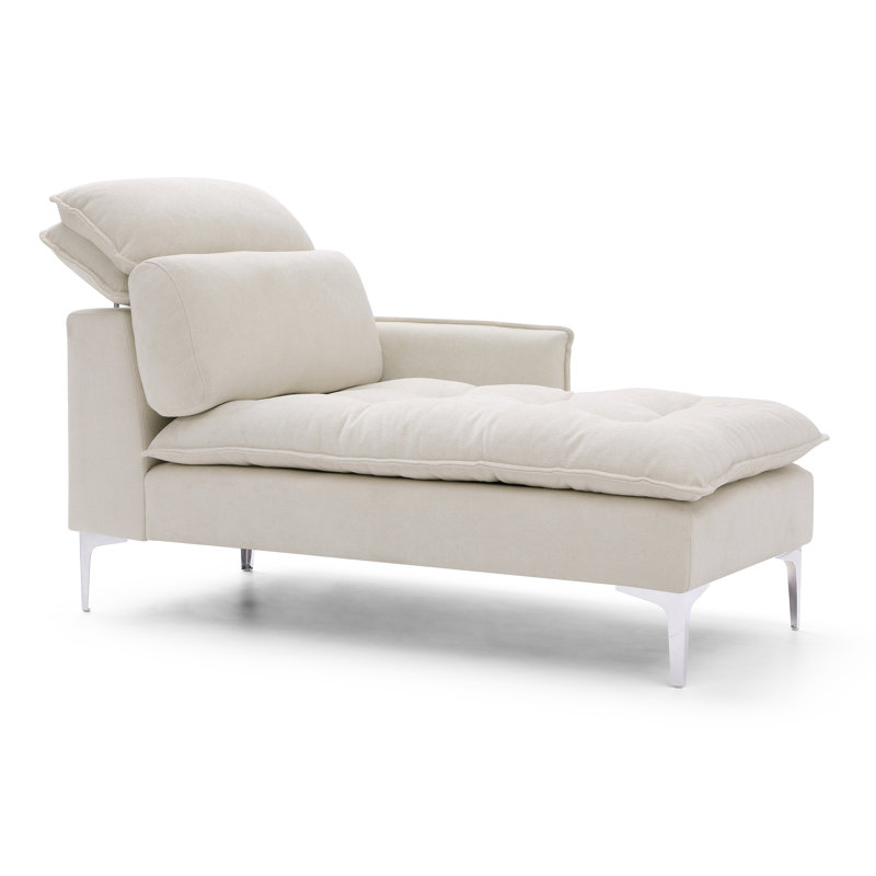 Chaise longue avec accoudoir gauche, Beige