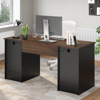 Bureau de direction en bois manufacturé de 59 po avec plateau pour clavier Daylie