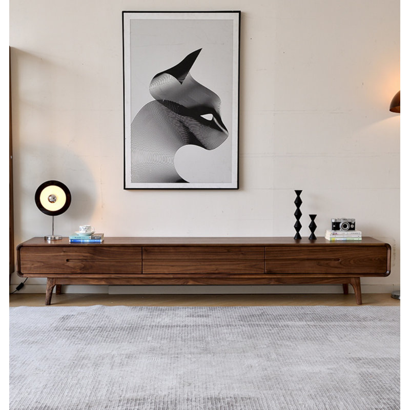 Crédence de rangement moderne en bois massif l 94,5 po Modern