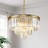 Geboe 6 - Light Gold Modern Crystal Chandelier Round Dimmable 3-Tiered Pendant Light Fixture  -1702662180