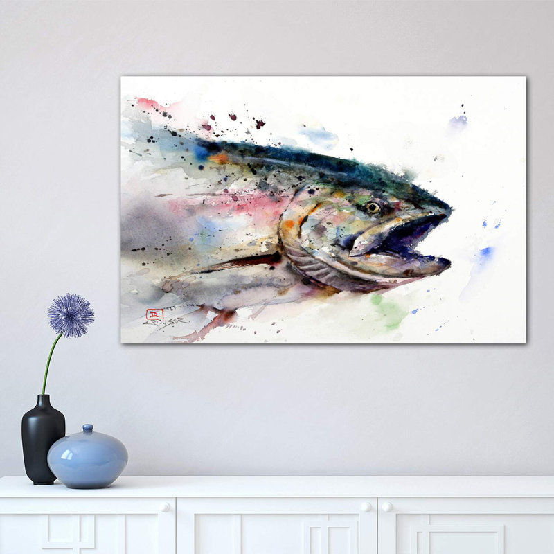 «Fish II», reproduction d'art encadrée, H 18 po x l 26 po x P 1,5 po, Toile tendue