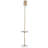 Collette retro brass and gray round base floor lamp