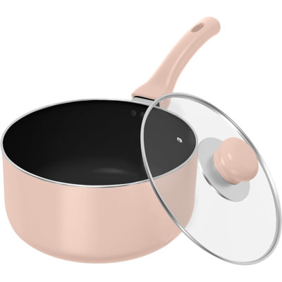 2 Quart Detachable Handle Nonstick Saucepan With Glass Lid Multipurpose Use For Home Kitchen Or Restaurant