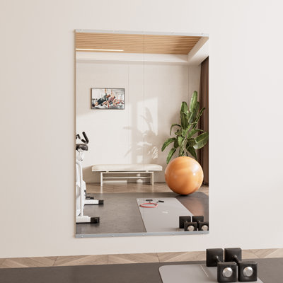 Ensemble de miroirs muraux rectangulaires pleine longueur, miroir de salle de sport à domicile, miroir en verre trempé