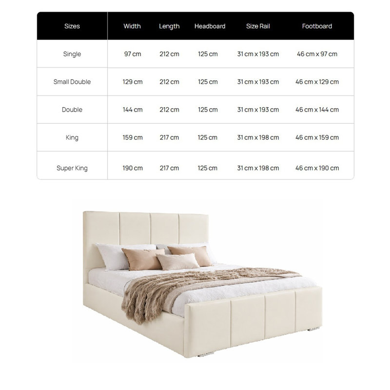 Arden Panel Bed Frame Bed, Marine, Kingsize (5')