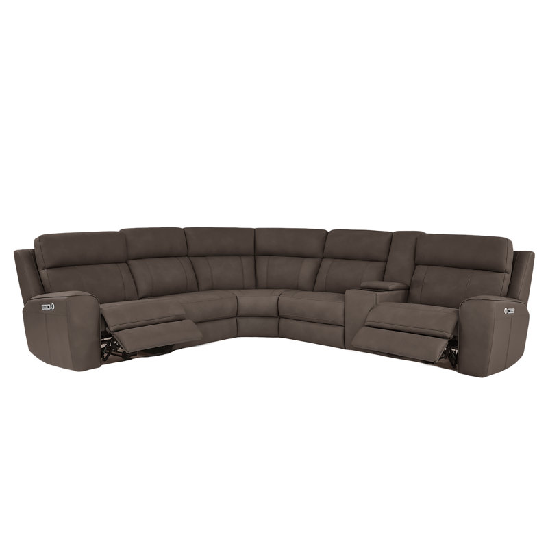 Canapé modulaire inclinable électrique en cuir avec siège chauffant et soutien lombaire Zero Gravity, Kaki