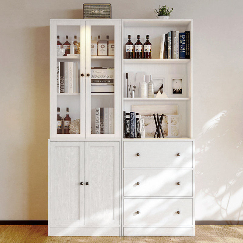 Bibliothèque en verre Resie H 71 "x l 47,3", Blanc