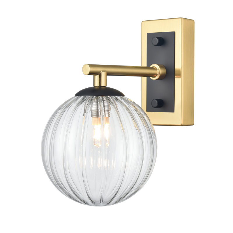 Sihara Wall Bracket, Black/Brass, White