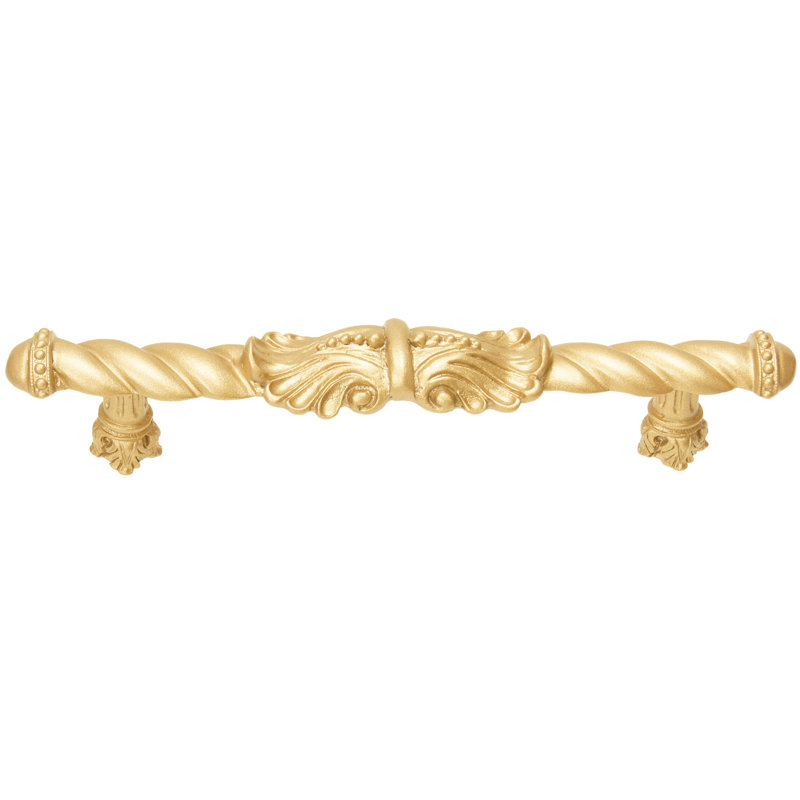 Poignée Acanthus de style roman, Or doux, 5"