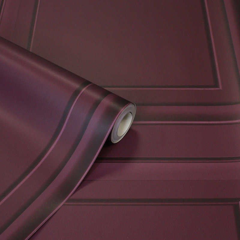Distinctive Merlot Square Panel Wallpaper, Red