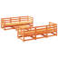  Ensemble de canapé de jardin modulaire en bois de pin massif brun 7 pièces-1456613059