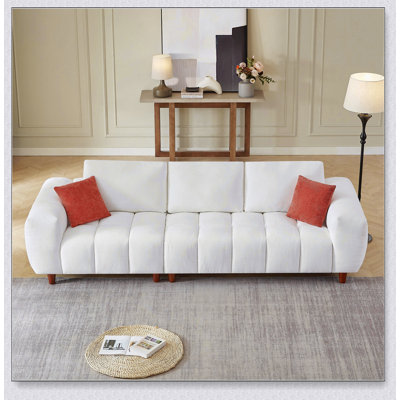 111.81 Inch Convertible L-Shaped Sectional Sofa with Fabric, Modern Design and Versatile Comfort for Any Living Space