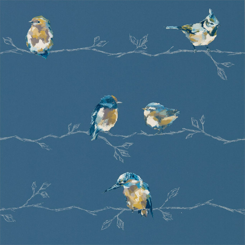 Persico 10.05m x 68.6cm Wallpaper Roll, Turquoise/Navy