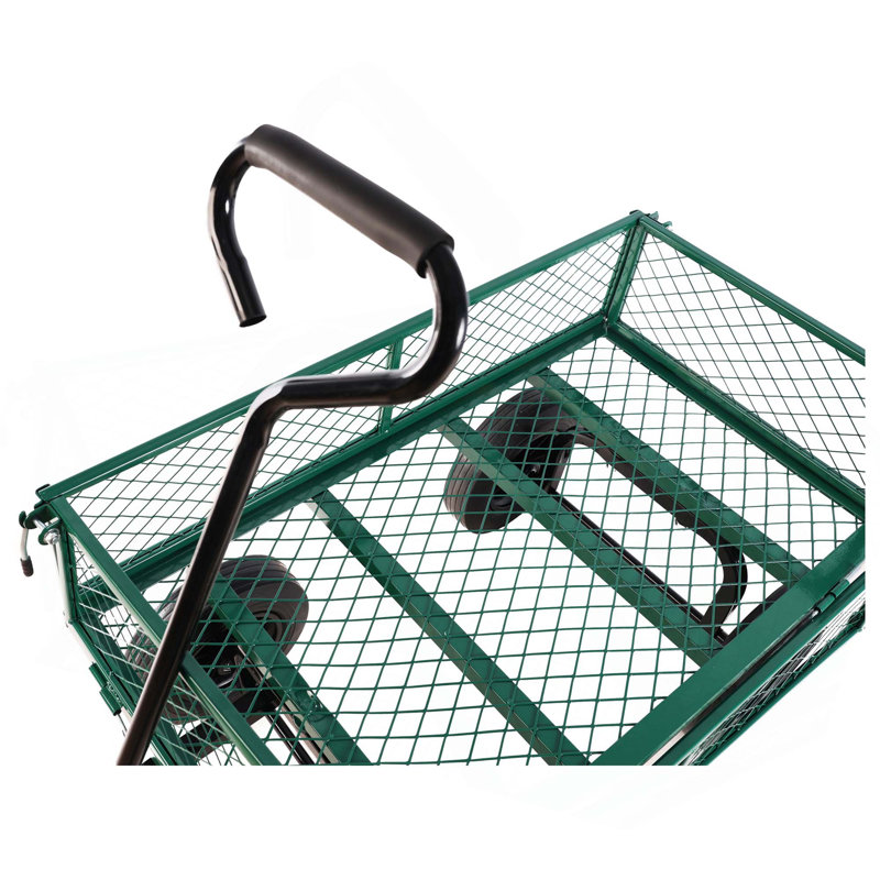 Les chariots de chariot de jardin avec outils solides de roues facilitent le transport du bois de chauffage, Vert