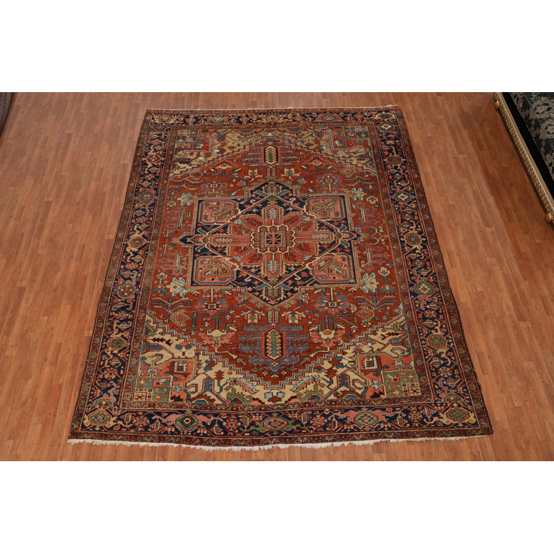 Tapis traditionnel pré-1900 à teinture végétale 10 x 12