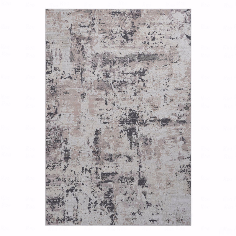 Tapis abstrait élégant et résistant aux taches, Rectangle 7 pi 9 po x 10 pi
