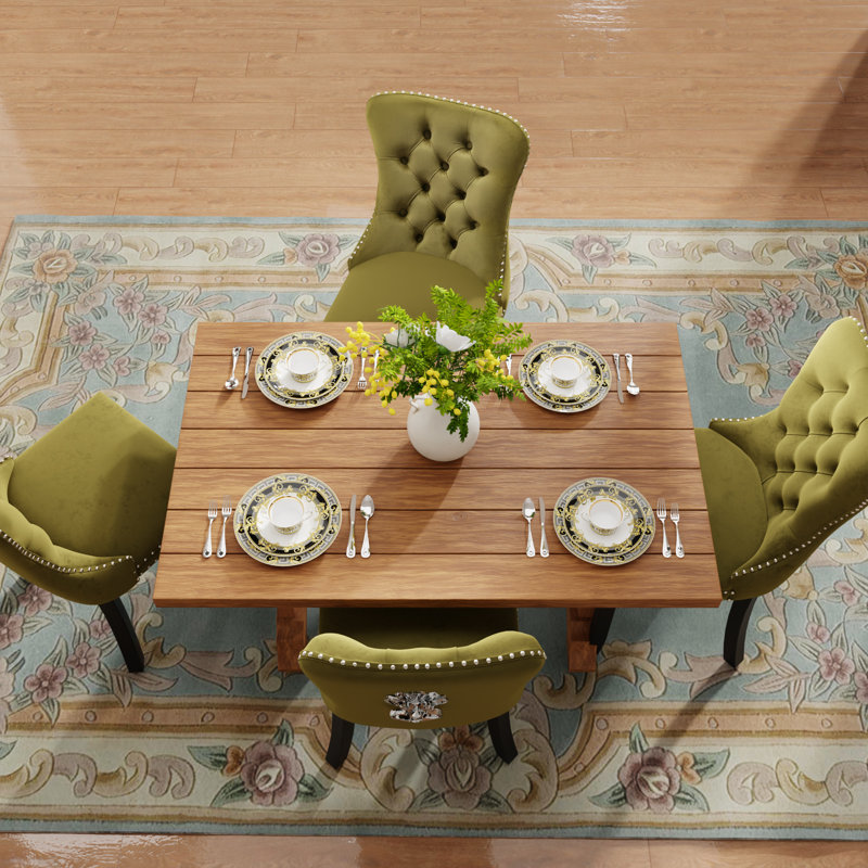 Modern Velvet Dining Chairs Dining Room Chairs Set of 8, Olive, Black