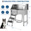 98cm H x 86.36cm W x 38cm D Stainless Steel Grooming Tub