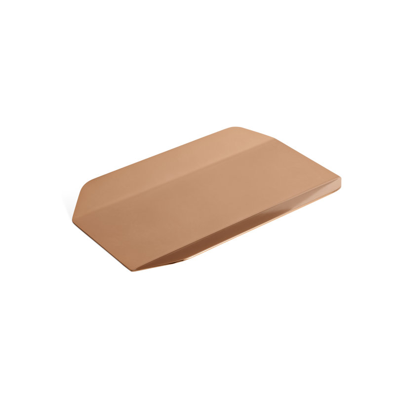 Twofold Stainless Steel Decorative Tray, Copper, 1" H x 14" W x 9" D