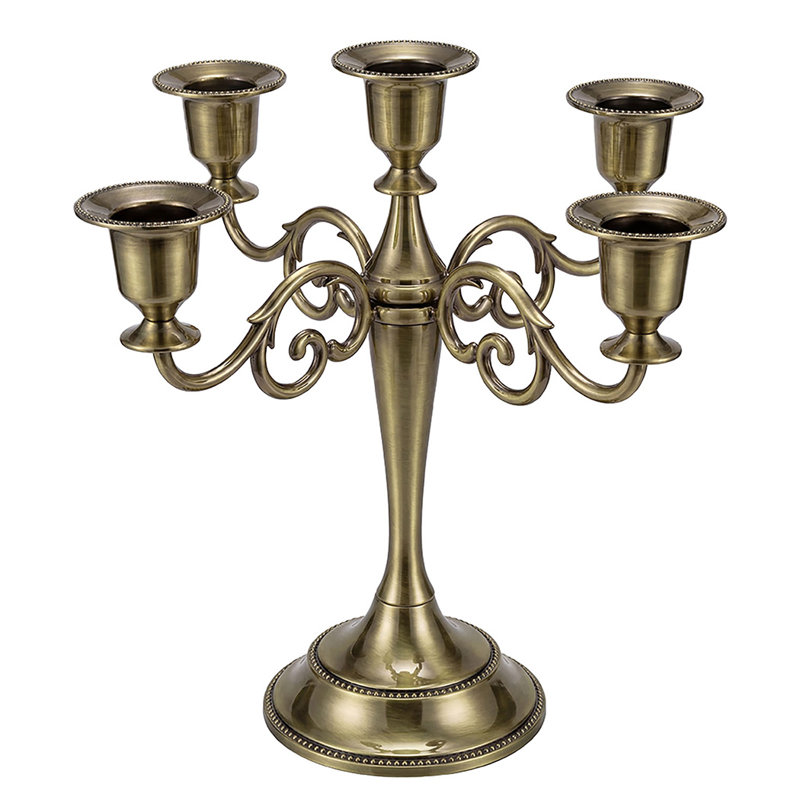 Metal Tabletop Candelabra, Bronze
