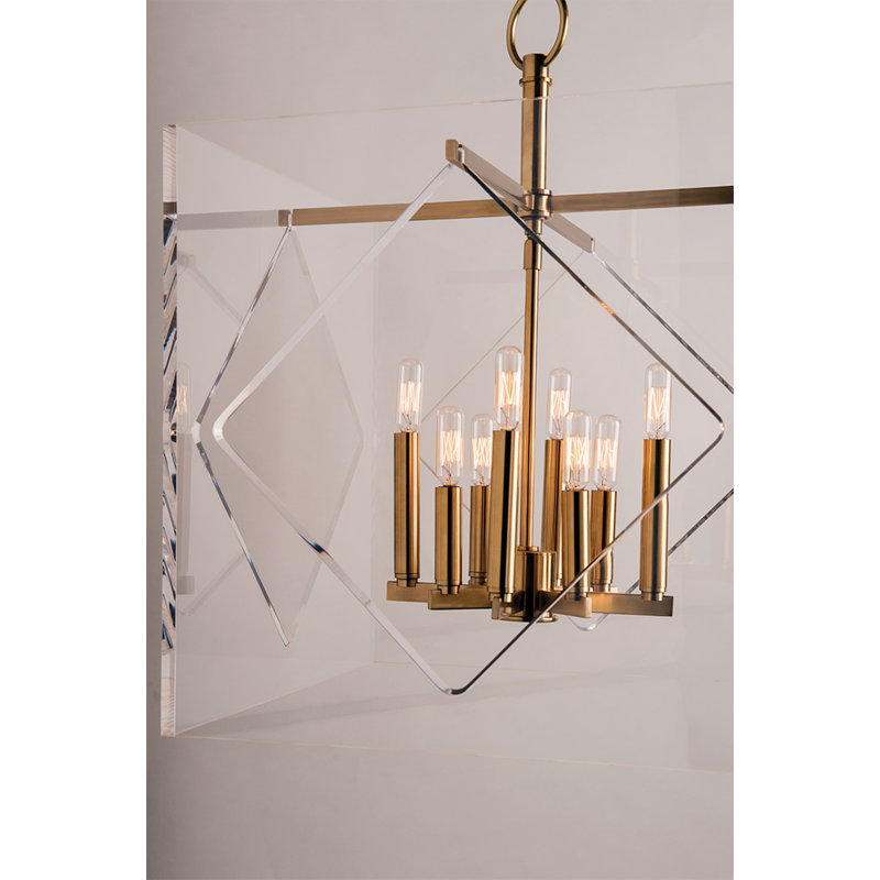 Travis 8 - Light Pendant, 32" H x 24" W x 24" D, Aged Brass