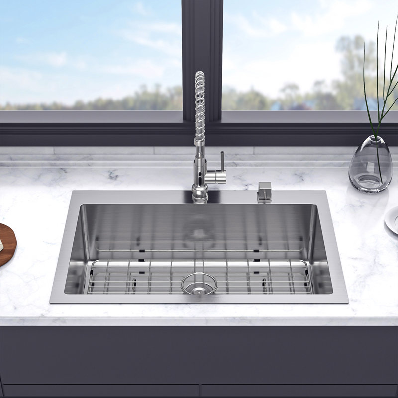 Drop-in Single Bowl Stainless Steel Kitchen Sink