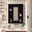 Armoire à pharmacie 35 po x 27,5 po, armoire de rangement murale pour salle de bain, armoire murale moderne avec miroir, armoire à miroir avec 6 tablettes ouvertes (meuble-lavabo non inclus)