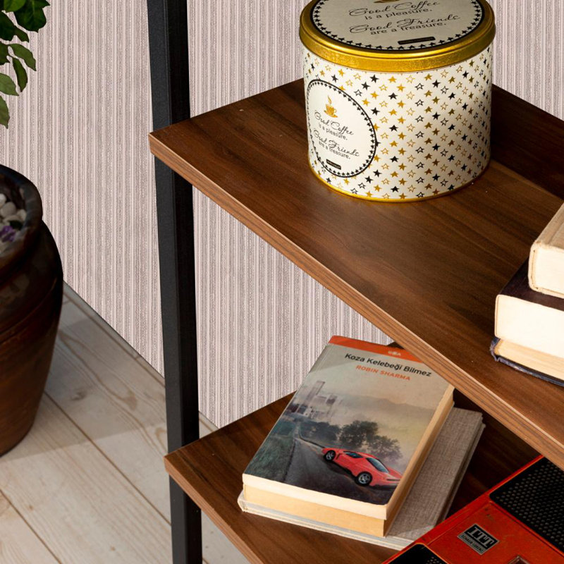 Rangement pour bibliothèque 6 niveaux, Noyer