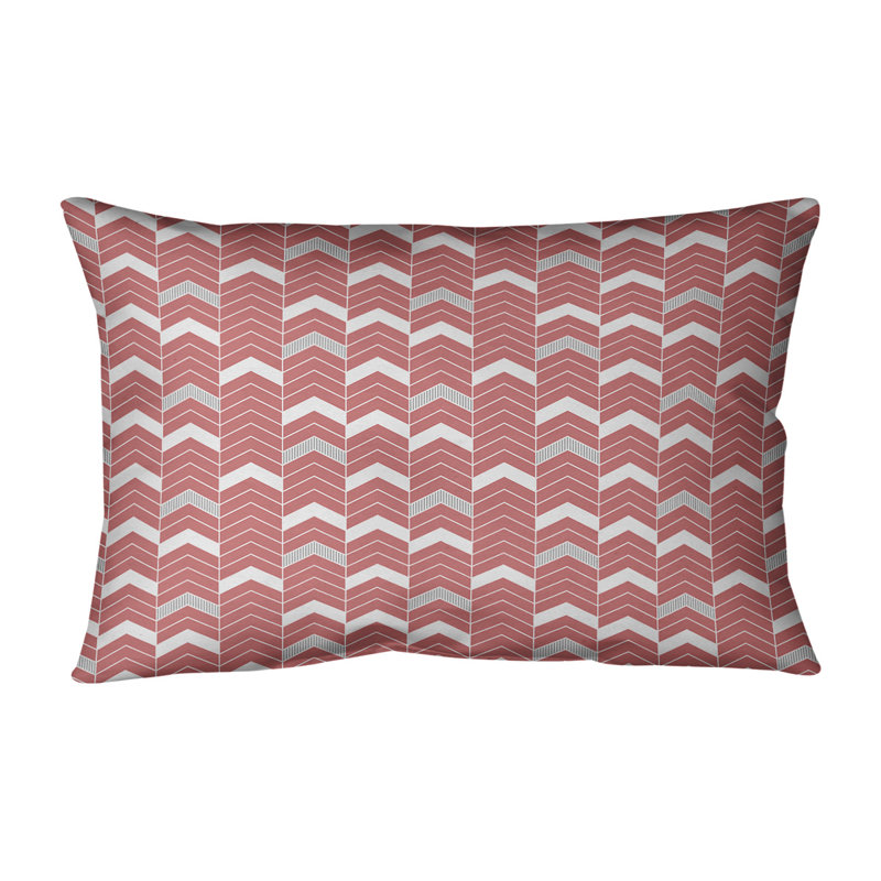 Coussin Rhonda, H 14 po x l 20 po, Rouge / gris, Duvet / Plumes