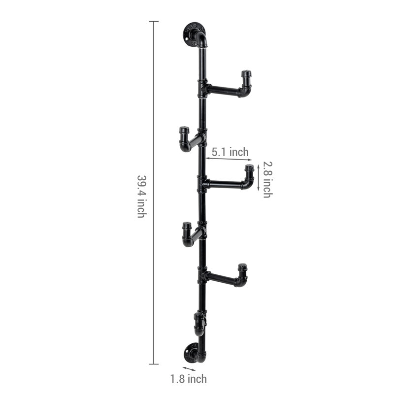Wall Coat Hat Tree Rack with 6 Adjustable Hooks