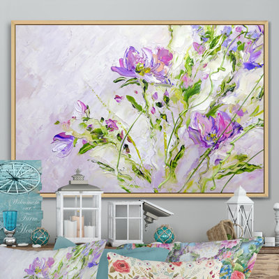 " Modern Purple Spring Flowers " Painting Print