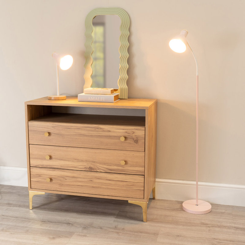 Rokeisha 130cm Traditional Floor Lamp, Blush Pink