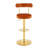 Modern Velvet Upholstered Swivel Adjustable Bar Stools with Gold Chrome Base-212035775