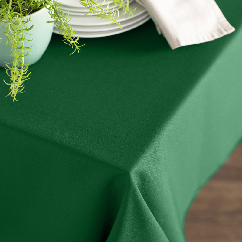 Rectangular Stain-Resistant Polyester Tablecloth - Basics by Wayfair™, Emerald Green, 84" x 60"