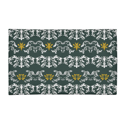 Tapis vert / blanc Damask