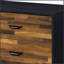 Commode à 6 tiroirs en noyer et noir avec rangement spacieux et fabrication durable pour les chambres modernes