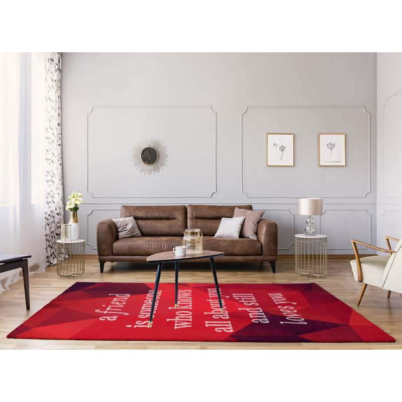 Tapis en poly-chenille en poly-gemme love, Rectangle 5 pi x 7 pi