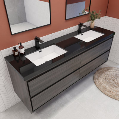 Vickye 72" Double Sink Bathroom Vanity Set