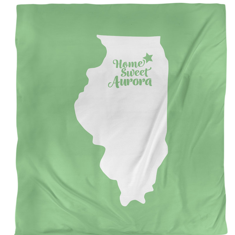 Housse de couette simple aurora Illinois, Housse de couette pour grand lit, Vert, Polyester brossé
