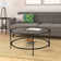 Ceno 36" Glass And Steel Round Coffee Table With Shelf
