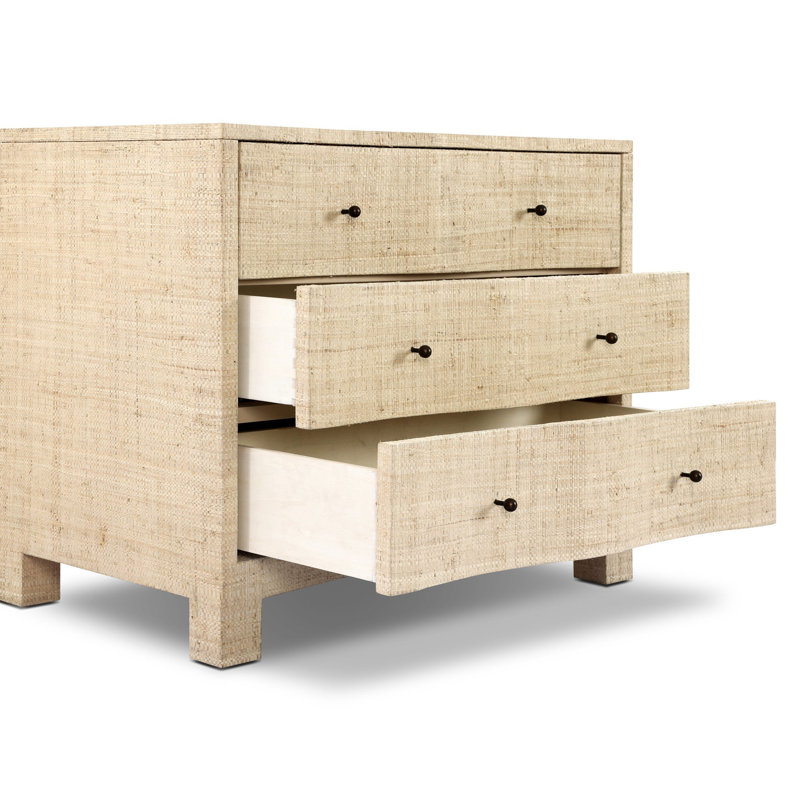 Hollis 3 - Drawer Solid Wood Nightstand